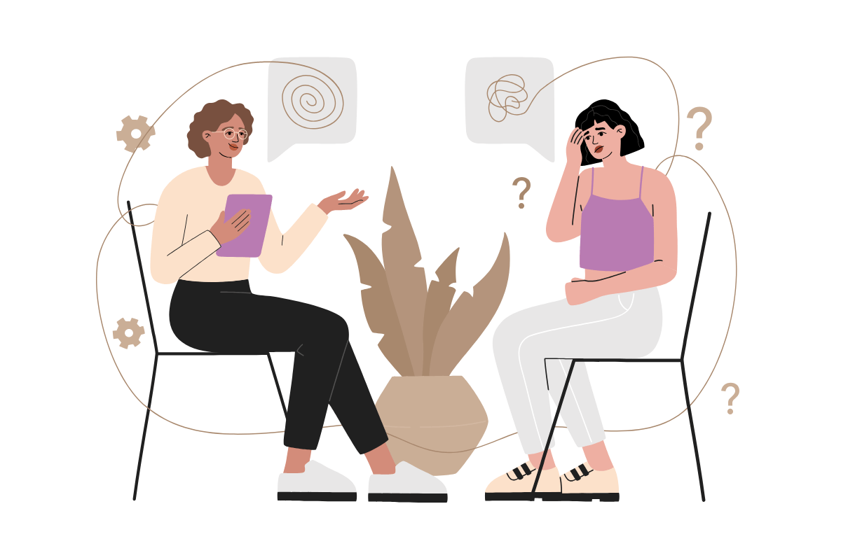 Illustration of therapy as a coping strategies for ADHD.