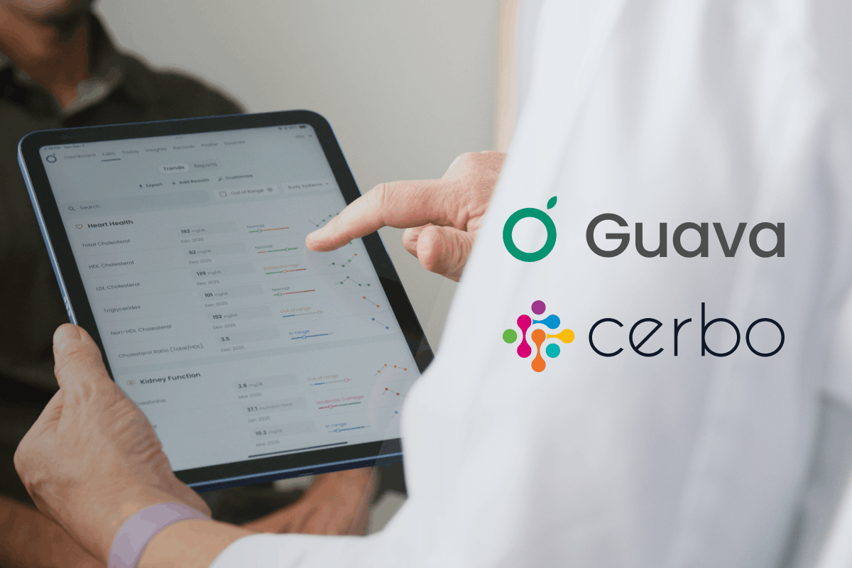 Guava's integration with Cerbo to sync records, labs, visit notes, and more