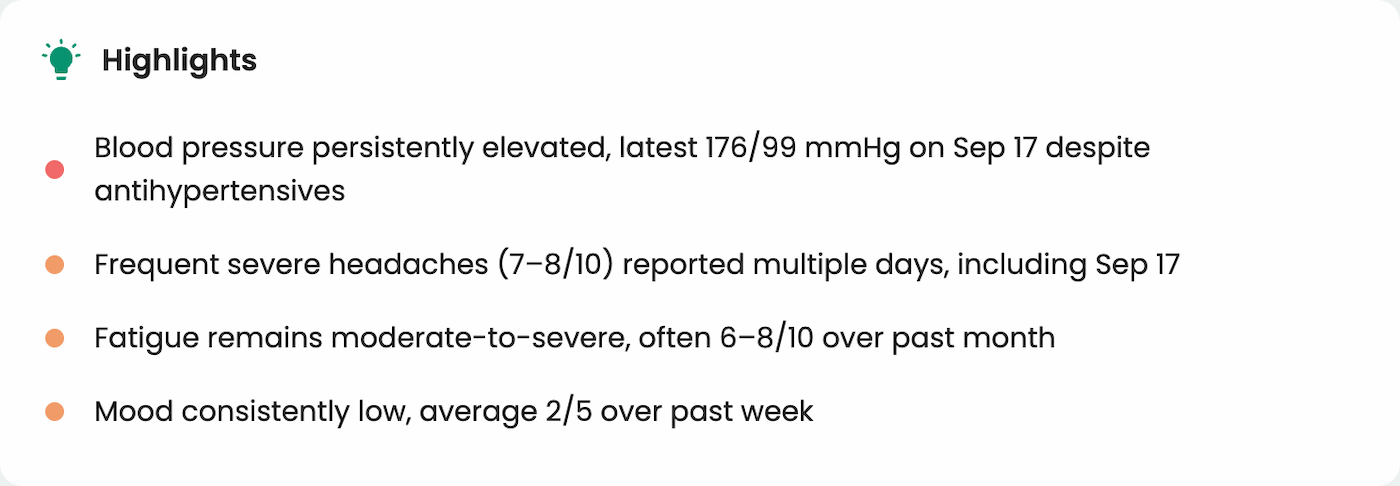 AI-generated patient highlights of medical records