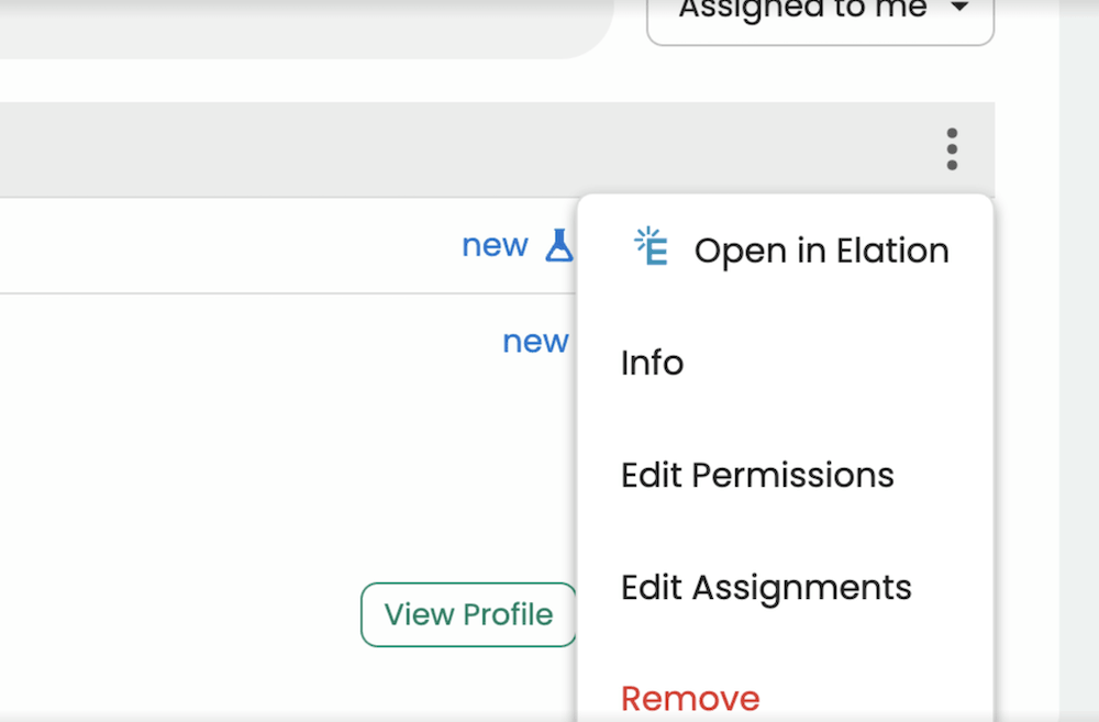Opening a patient's Elation chart from the Patients tab in the Guava Provider Dashboard