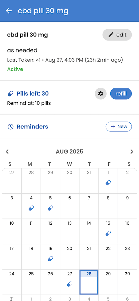 Free-text medication entry in Guava med tracking app without database limits