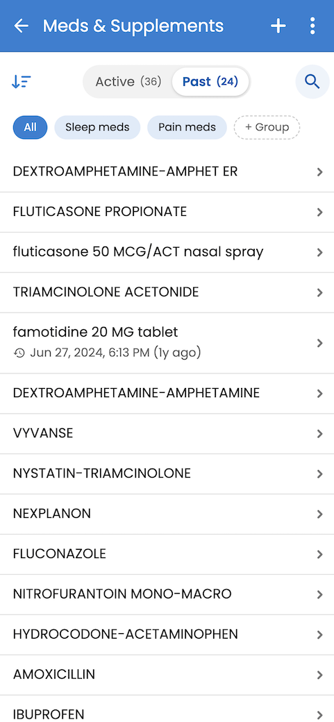 Free app for medication list