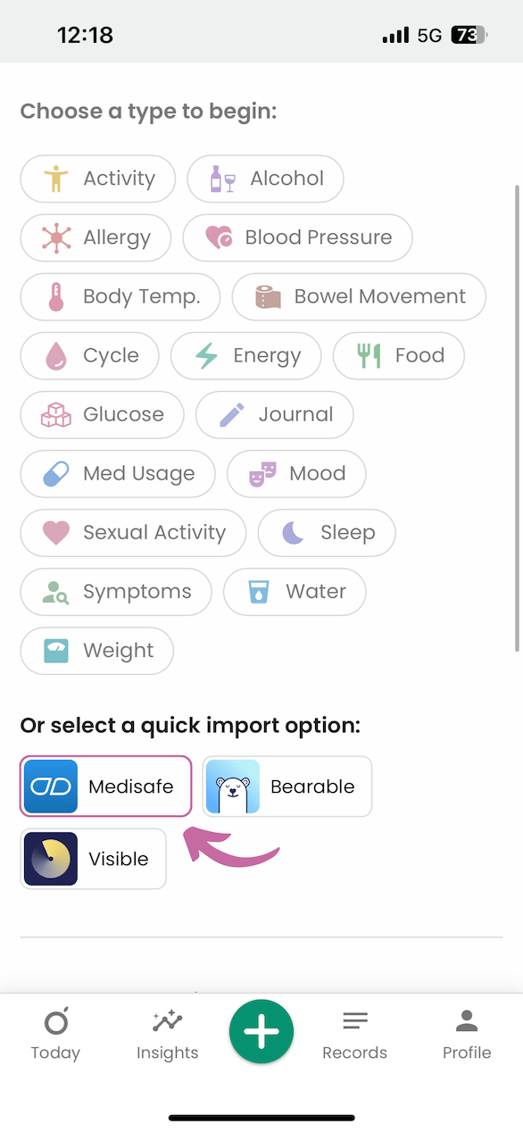 Guava quick import preview showing medication data before import