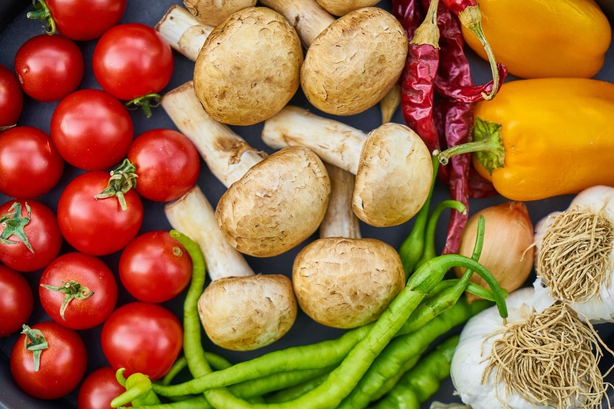 Fruits and vegetables are an important part of a vegetarian diet