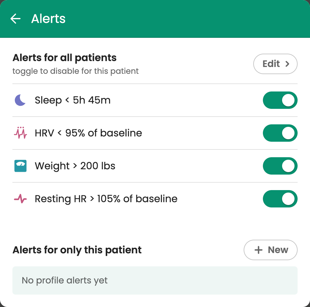 Setting up alerts for remote patient monitoring in Guava