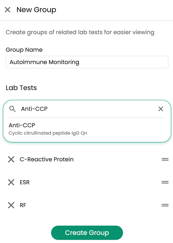 Custom autoimmune biomarker group