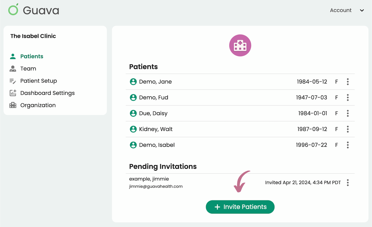 How to invite patients to your Provider Dashboard in Guava
