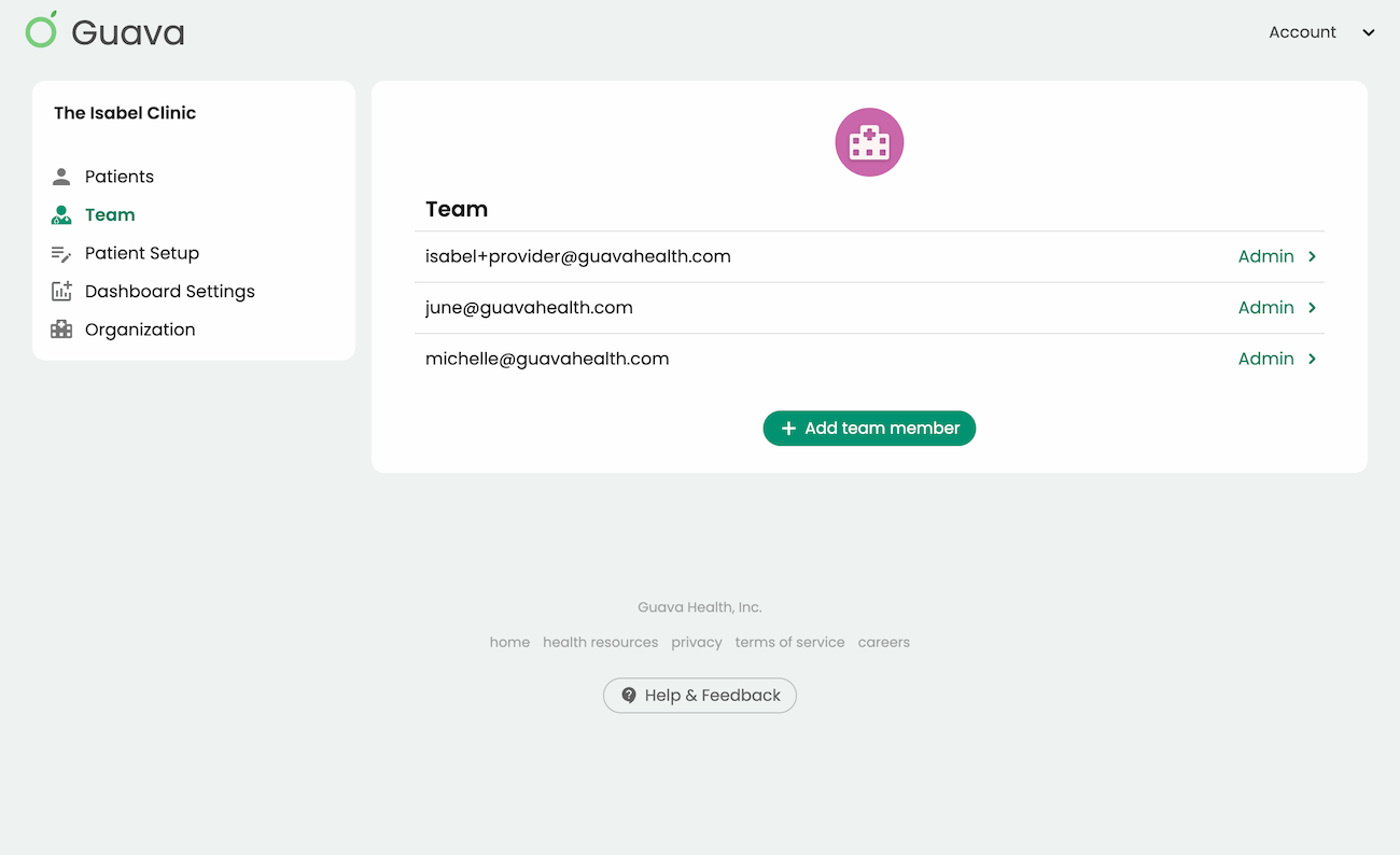 How to invite team members to your Provider Dashboard in Guava