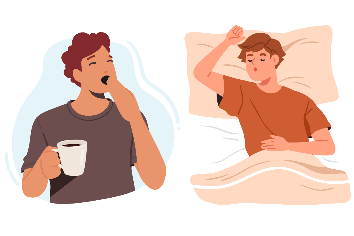 Image of a person with evening chronotype getting tired