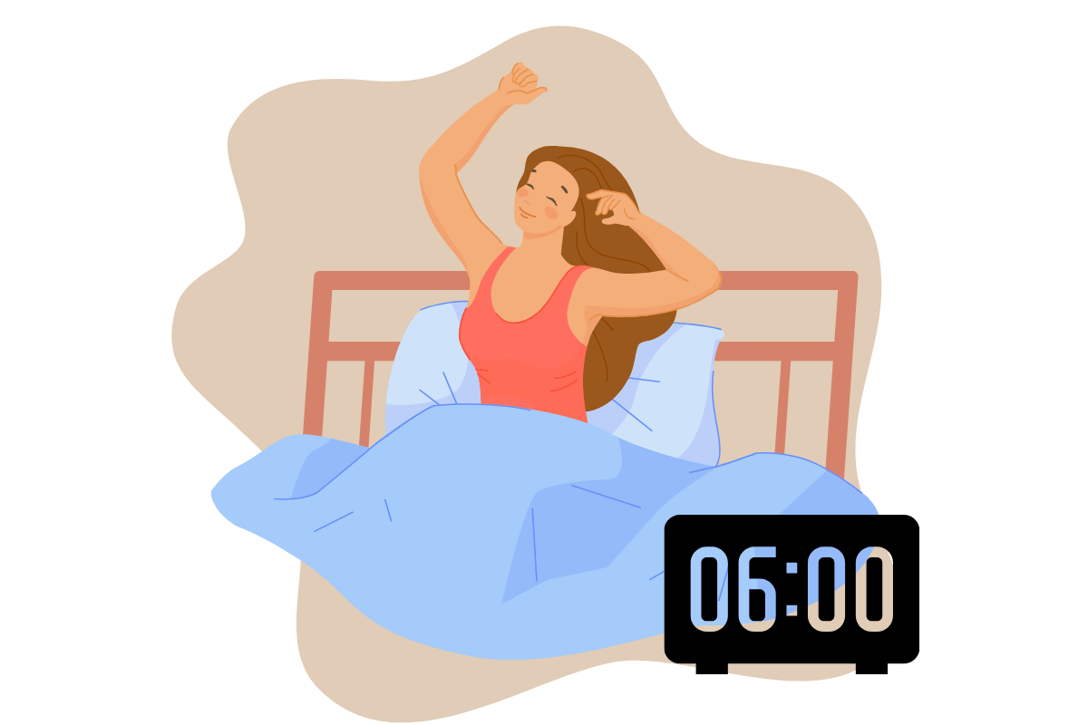 Image of a person waking up in the morning