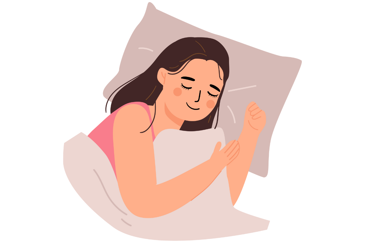 Image of a girl sleeping, representing healthy sleep habits
