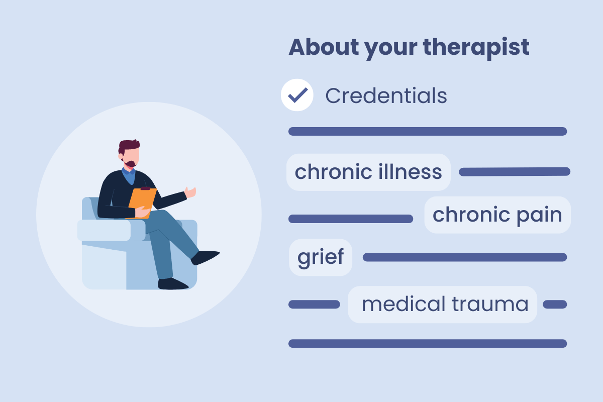 Finding a therapist experienced in chronic illness, disability, and medical trauma