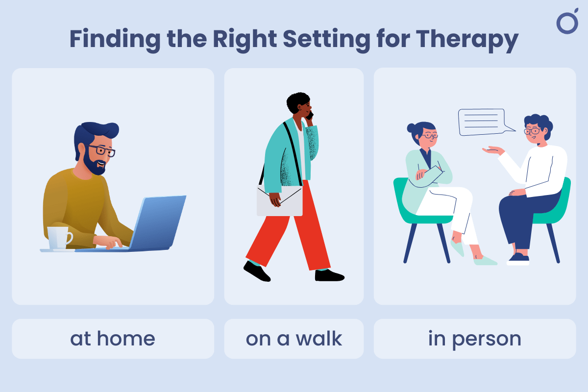 Choosing a comfortable therapy setting for chronic illness—telehealth or walk-and-talk sessions