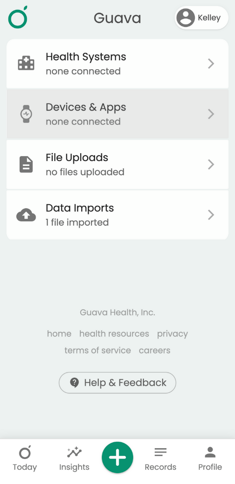 Syncing across various health apps and wearable devices in Guava