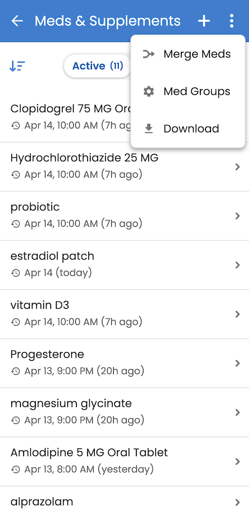 Downloading medication data in Guava