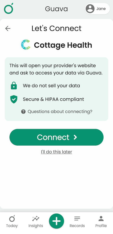 Connecting a health system to Guava health app