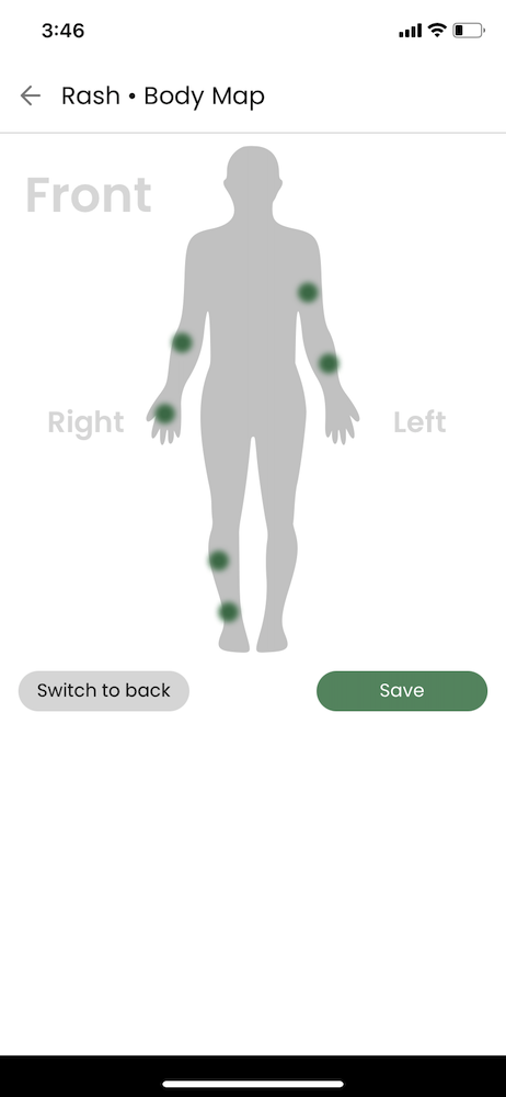 Guava's symptom body map