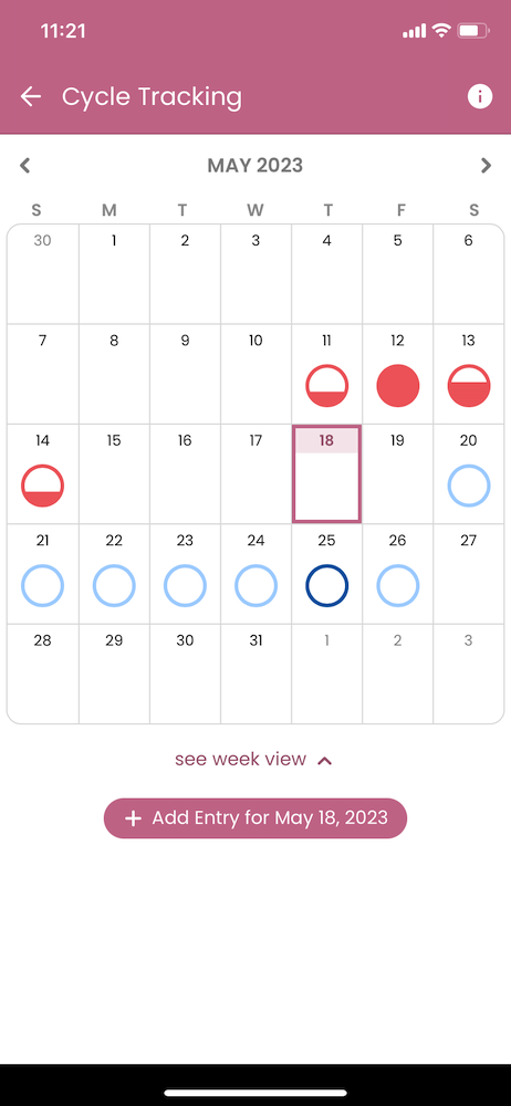 Guava's cycle calendar