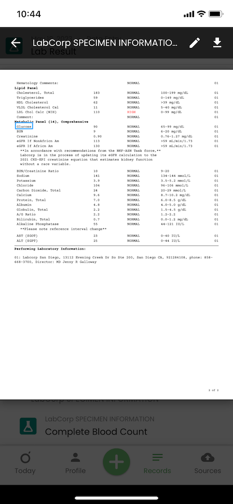 lab records uploaded to Guava