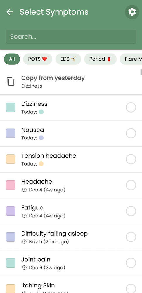 Using symptom groups to easily track your health in the Guava app